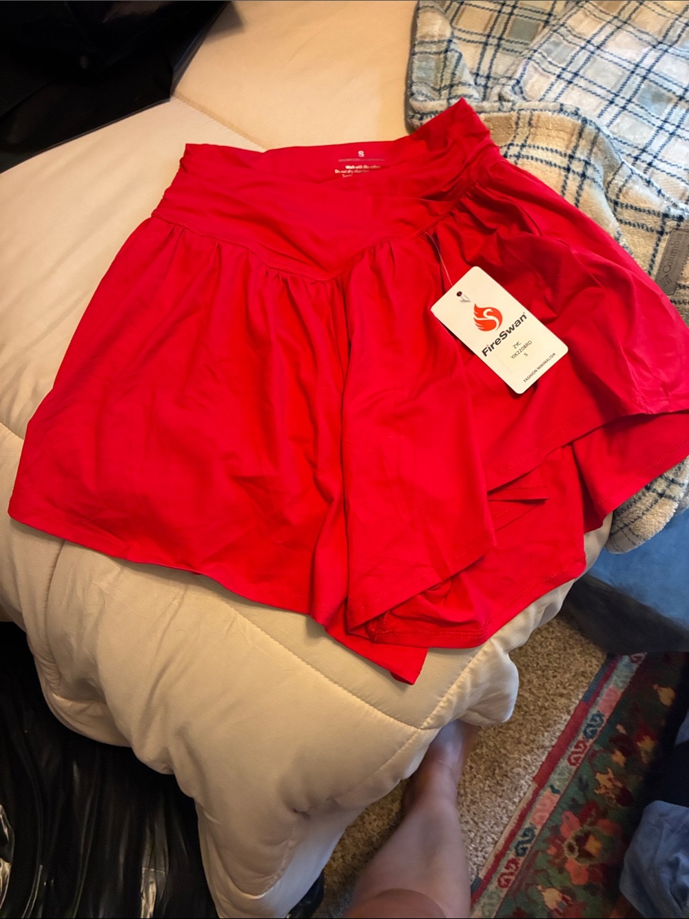 Women’s Bright Red Athletic Skort with Built-In Shorts
